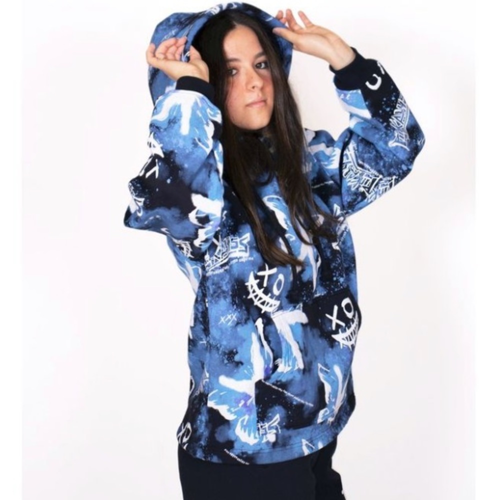 Pink Abyss all-over graffiti hoodie